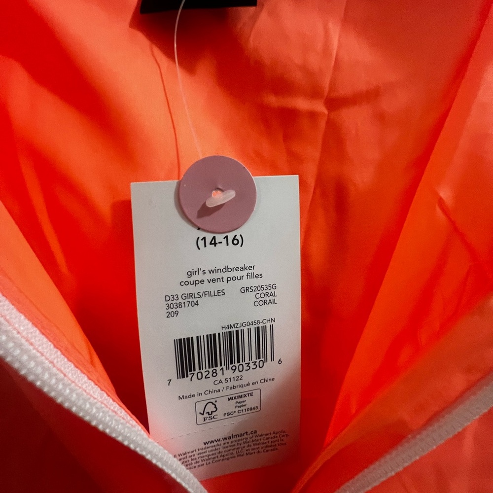 George Coral Girls' Windbreaker